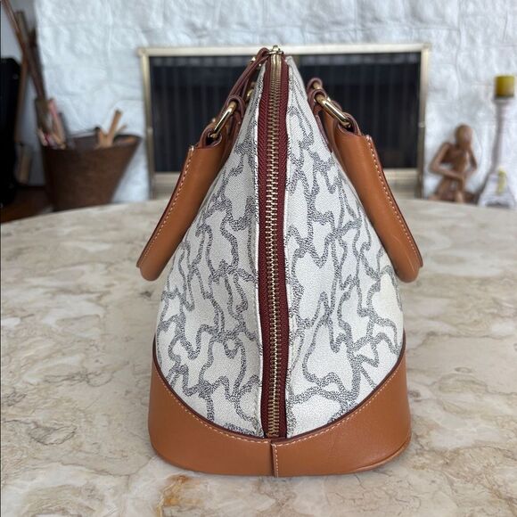 TOUS Kaos Waterproof Monogram Canvas & Leather Alma Style Dual Handle Bag - Picture 8 of 14